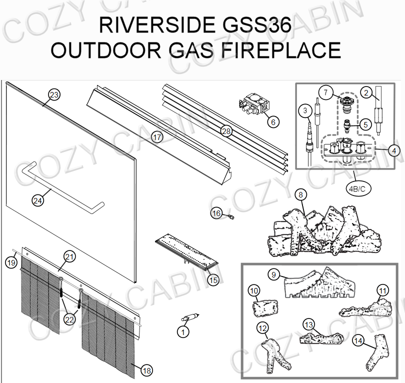 Riverside Outdoor Gas Fireplace (GSS36) #GSS36
